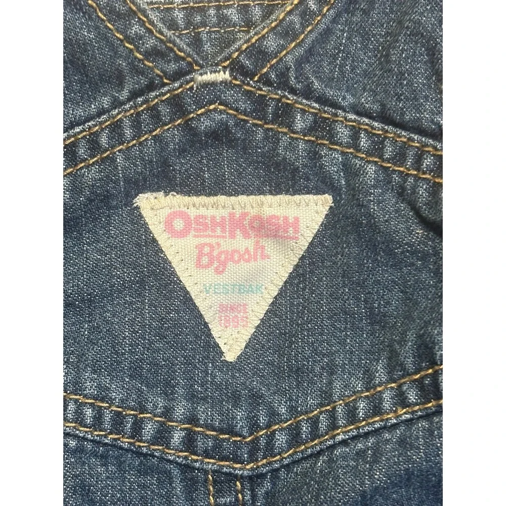 OSHKOSH B'gosh y2k baby girls denim overalls 2010 embroidered heart sz‎ 12mo